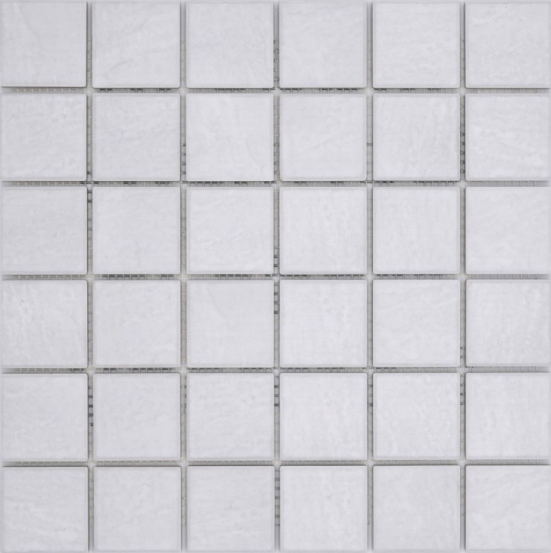 Keramik Mosaik Fliesen Jasba steinweiß matt Steinoptik Küchenwand Badezimmerfliese Duschwand / 10 Mosaikmatten