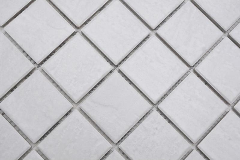 Keramik Mosaik Fliesen Jasba steinweiß matt Steinoptik Küchenwand Badezimmerfliese Duschwand / 10 Mosaikmatten