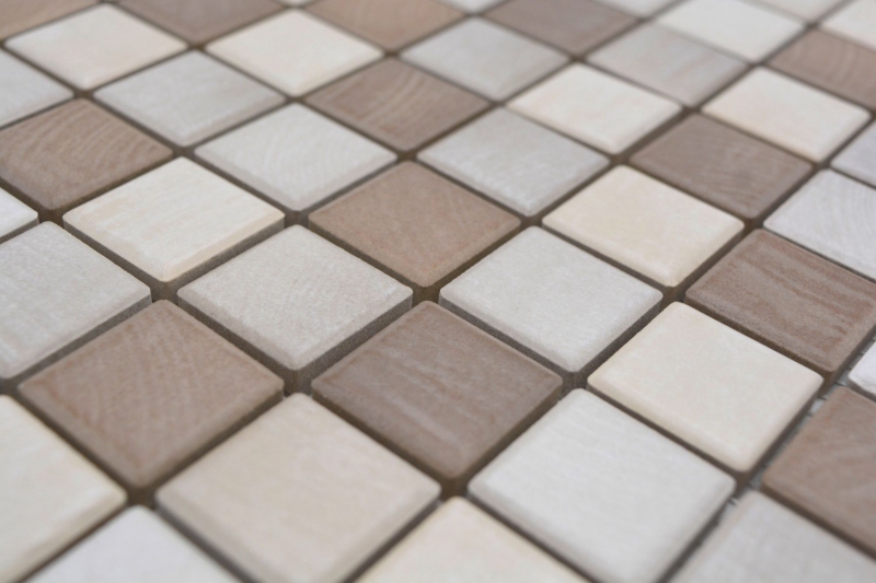 Jasba Senja Pure mosaic ceramic stoneware wood-mix matt wood look kitchen bathroom shower MOSJB05 1 mat