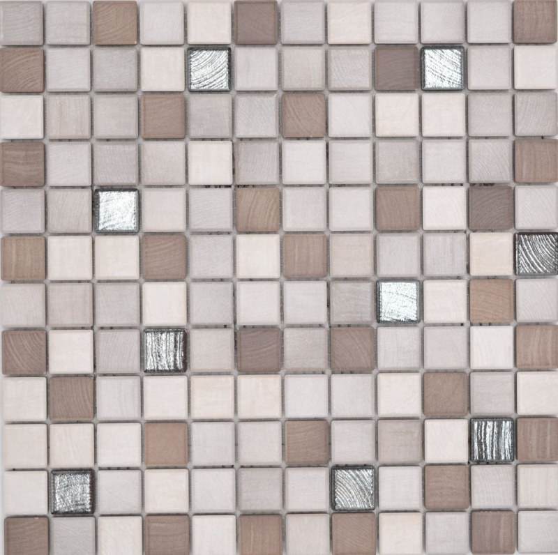 Jasba Senja Mosaico puro in ceramica gres misto legno metallizzato opaco effetto legno cucina bagno doccia MOSJB06 1 tappetino