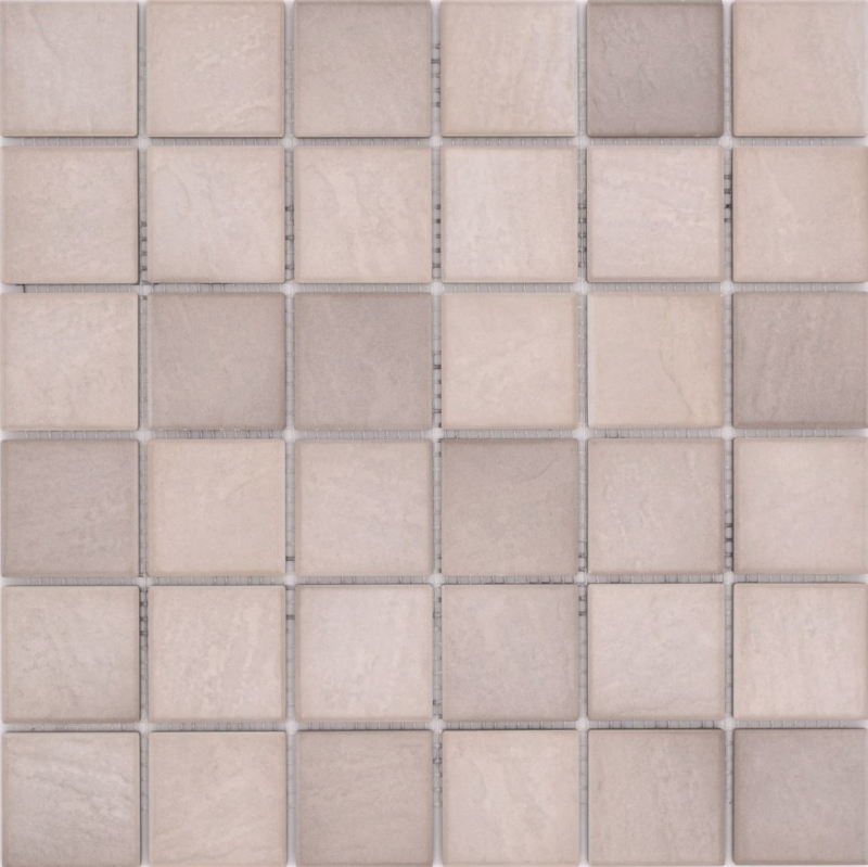 Ceramic mosaic tiles Jasba sand beige matt stone look kitchen wall bathroom tile shower wall / 10 mosaic mats