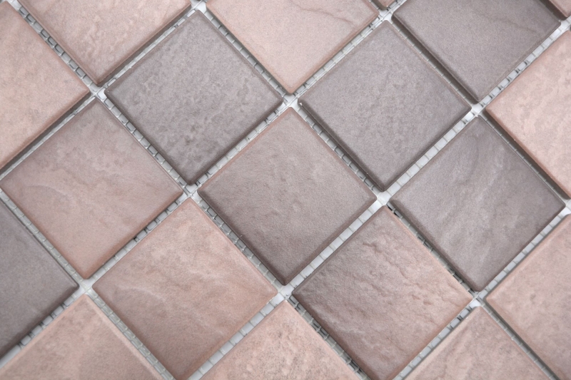 Ceramic mosaic tiles Jasba earth brown matt stone look kitchen wall bathroom tile shower wall / 10 mosaic mats