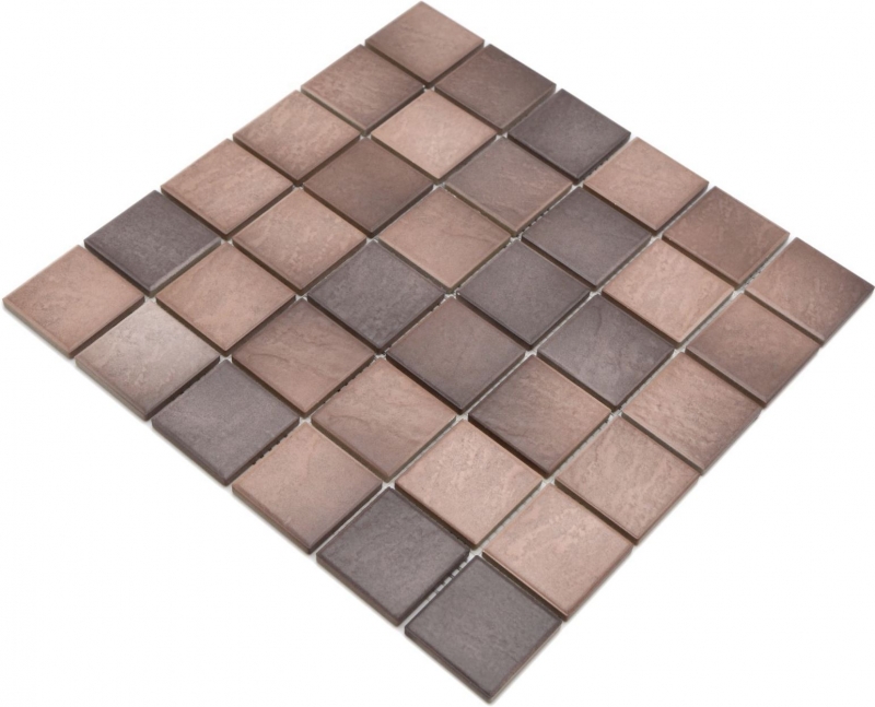 Jasba Village mosaic ceramic stoneware earth brown matt stone effect kitchen bathroom shower MOSJB546 1 mat