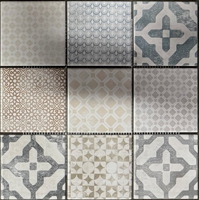 Keramik Mosaik Fliesen Jasba mehrfarbig matt Retrooptik Küchenwand Badezimmerfliese Duschwand / 10 Mosaikmatten