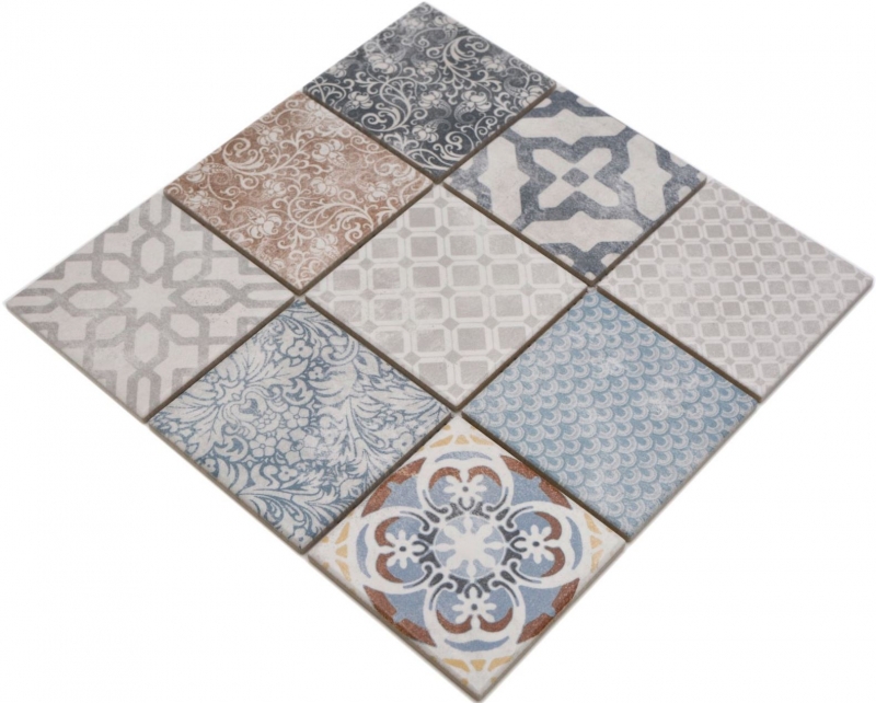 Jasba Pattern Mosaik Keramik Steinzeug mehrfarbig matt Retrooptik Küche Bad Dusche MOSJBPV20 1 Matte