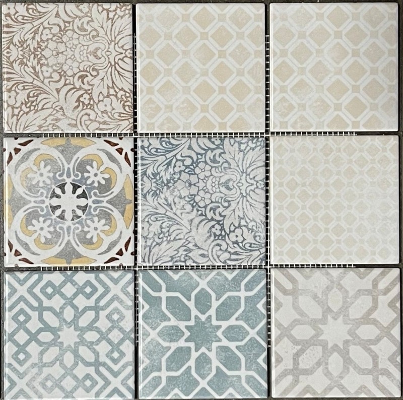 Jasba Pattern Mosaik Keramik Steinzeug mehrfarbig matt Retrooptik Küche Bad Dusche MOSJBPV20 1 Matte