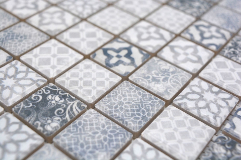 Piastrelle di ceramica a mosaico Jasba grigio opaco aspetto retrò parete cucina bagno piastrelle doccia / 10 tappetini a mosaico