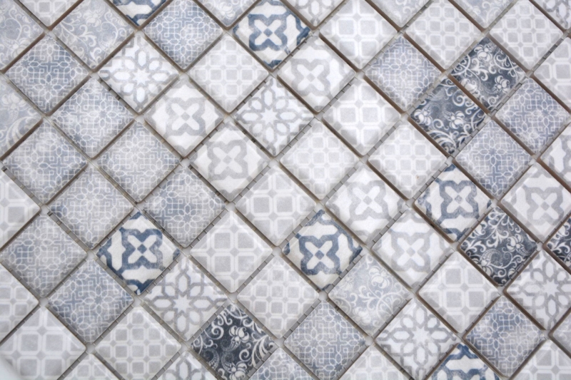 Jasba Pattern Mosaïque Céramique Grès gris mat aspect rétro Cuisine Salle de bains Douche MOSJBPV02 1 tapis