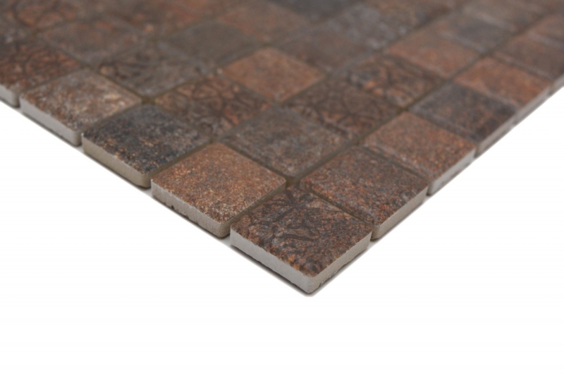 Jasba Ronda mosaic ceramic stoneware rust-mix matt rust look kitchen bathroom shower MOSJBR100 1 mat