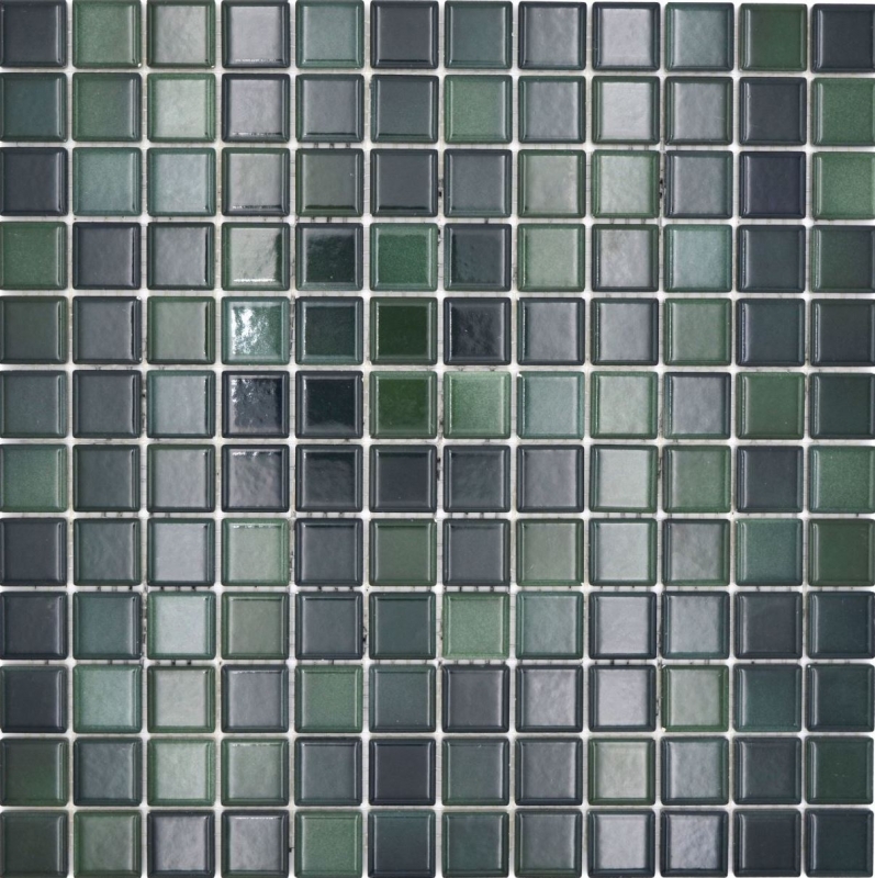 Jasba Agrob Buchtal Fresh mosaic ceramic stoneware forest green mix glossy kitchen bathroom shower MOSJBF216 1 mat