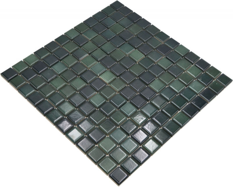 Jasba Agrob Buchtal Fresh mosaic ceramic stoneware forest green mix glossy kitchen bathroom shower MOSJBF216 1 mat