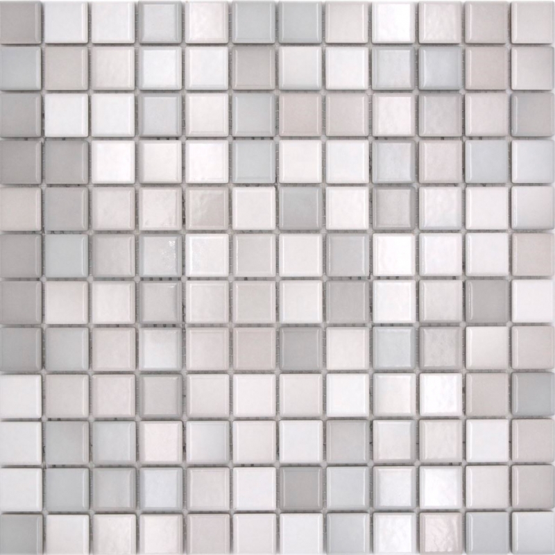 Jasba Agrob Buchtal Fresh mosaic ceramic stoneware warm grey mix glossy kitchen bathroom shower MOSJBF220 1 mat
