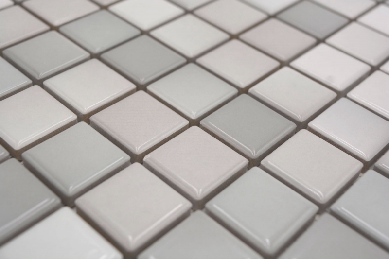 Jasba Agrob Buchtal Fresh mosaic ceramic stoneware warm grey mix glossy kitchen bathroom shower MOSJBF220 1 mat