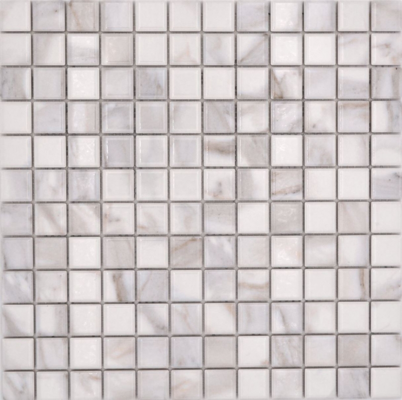 Jasba Agrob Buchtal Fresh Marble & More mosaico in ceramica gres carrara bianco lucido effetto marmo cucina bagno doccia MOSJBMM17 1 tappetino