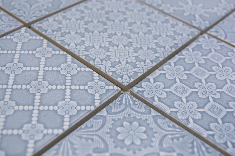 Ceramic mosaic tiles Jasba nordic blue glossy retro look kitchen wall bathroom tile shower wall / 10 mosaic mats