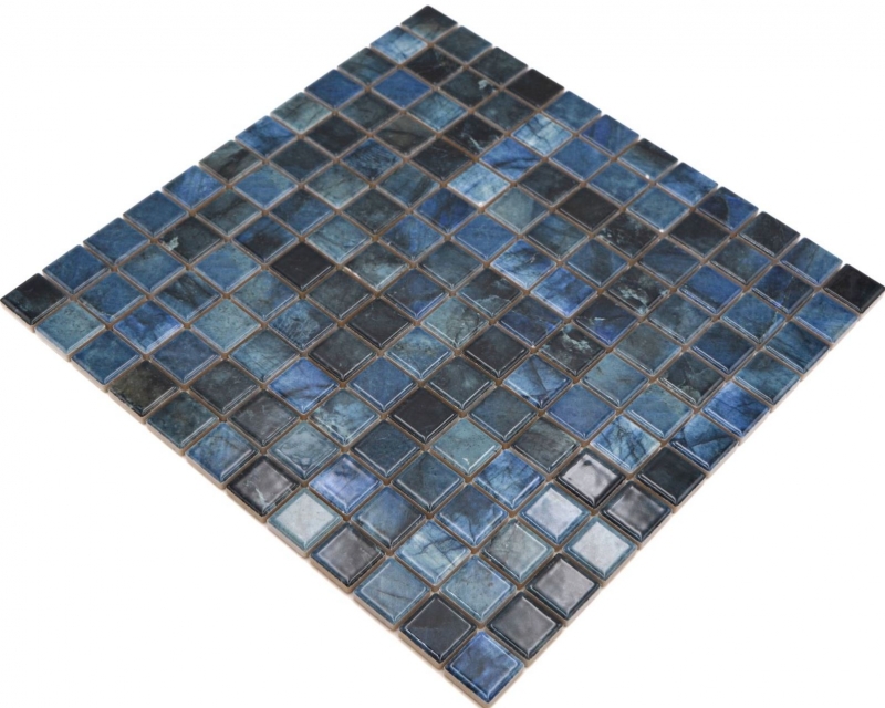 Jasba Agrob Buchtal Fresh Marble & More mosaic ceramic stoneware labradorite blue glossy marble look kitchen bathroom shower MOSJBMM20 1 mat