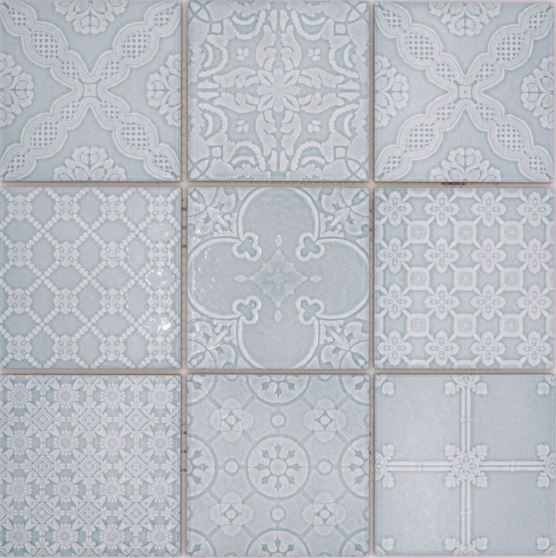 Ceramic mosaic tiles Jasba country green glossy retro look kitchen wall bathroom tile shower wall / 10 mosaic mats