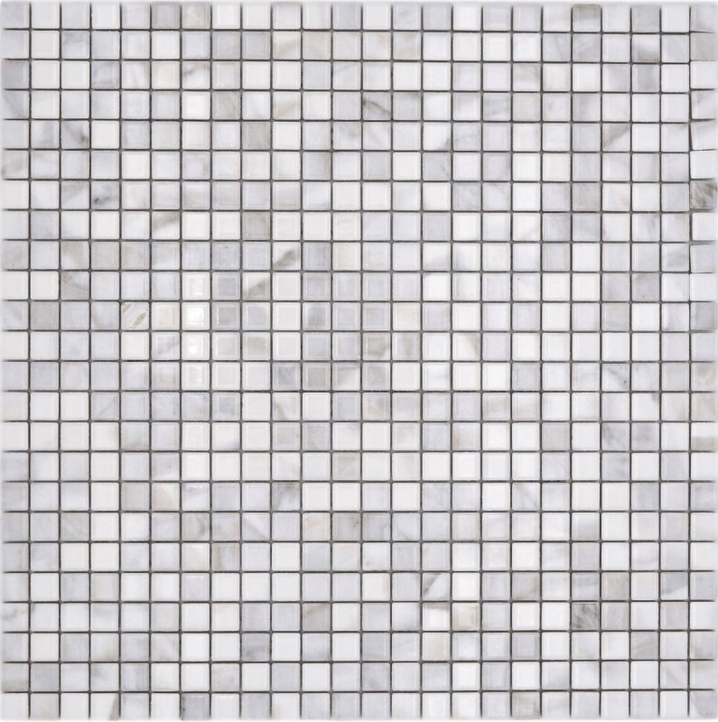 Jasba Agrob Buchtal Fresh Marble & More mosaico in ceramica gres carrara bianco lucido effetto marmo cucina bagno doccia MOSJBMM23 1 tappetino