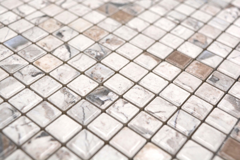 Jasba Agrob Buchtal Fresh Marble & More mosaico in ceramica gres illusione beige lucido aspetto marmo cucina bagno doccia MOSJBMM24 1 tappetino