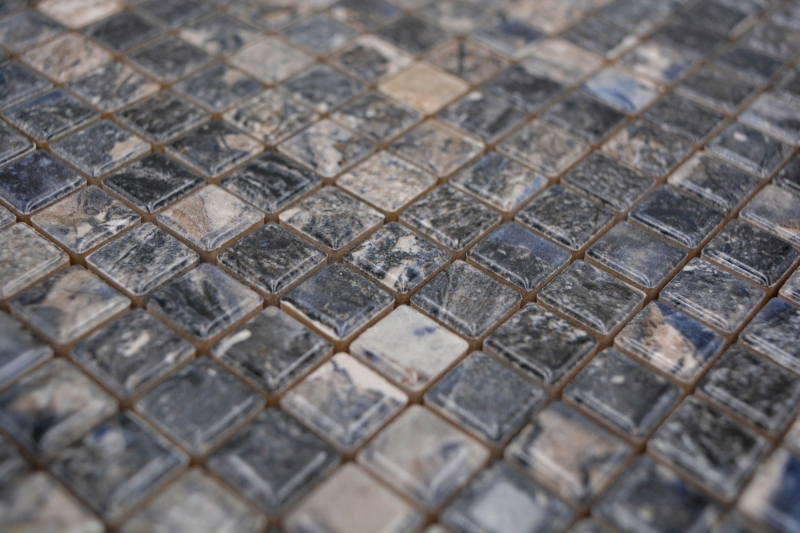 Jasba Agrob Buchtal Fresh Marble & More mosaico in ceramica gres illusione scuro lucido aspetto marmo cucina bagno doccia MOSJBMM28 1 tappetino