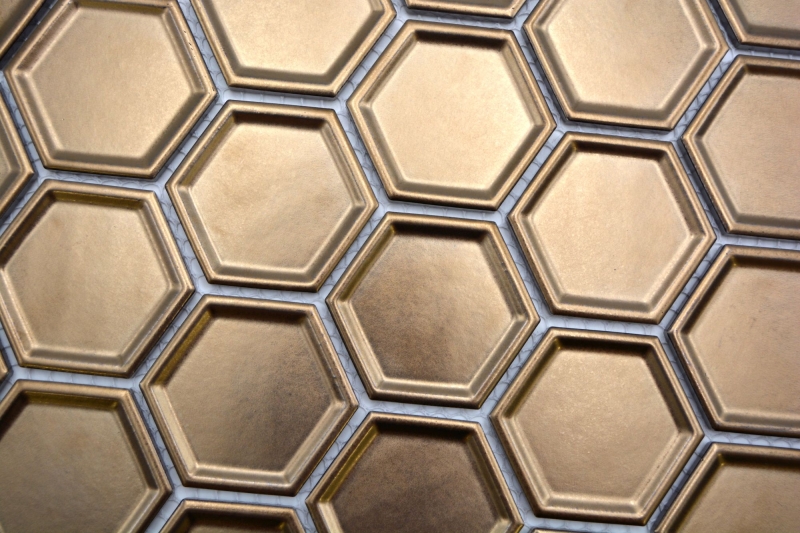 HEXAGON Ceramic mosaic BRONZE HONEYCOMB MOS14-09BR 1 mat