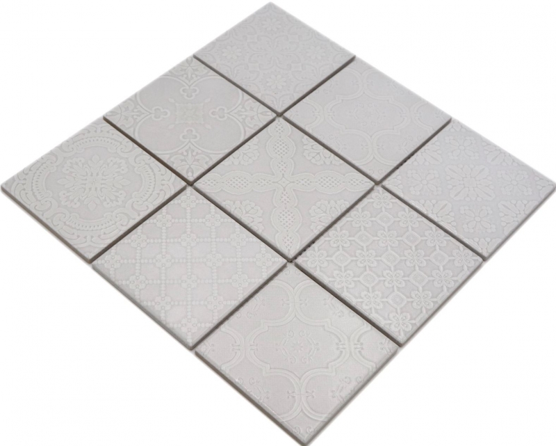Ceramic mosaic tiles Jasba paris grey glossy retro look kitchen wall bathroom tile shower wall / 10 mosaic mats