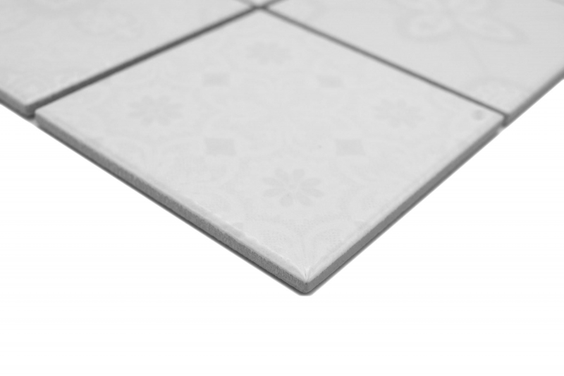 Keramik Mosaik Fliesen Jasba iceland white glänzend Retrooptik Küchenwand Badezimmerfliese Duschwand / 10 Mosaikmatten