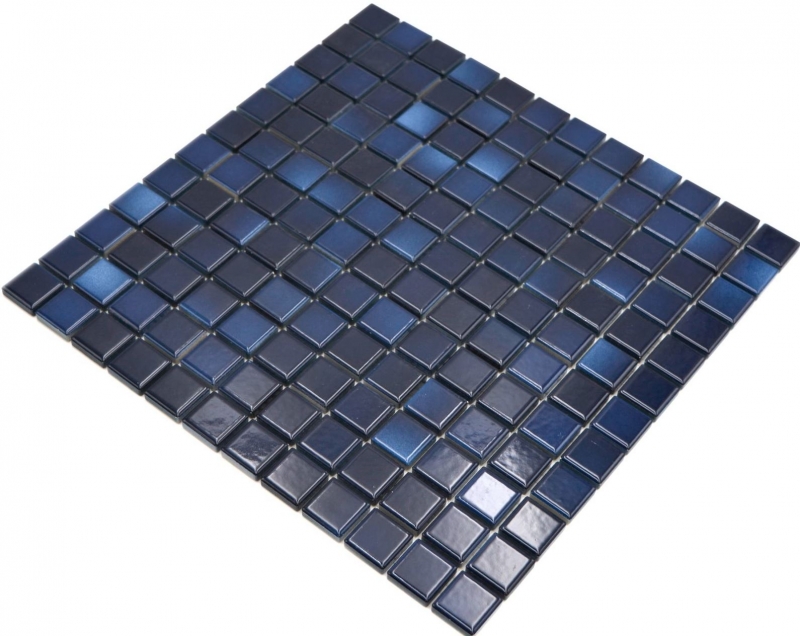 Piastrelle di mosaico in ceramica Jasba deep blue mix glossy n.d. Rivestimento della cucina rivestimento del bagno rivestimento della doccia / 10 tappetini a mosaico