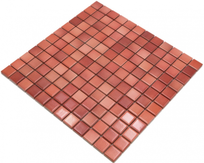 Piastrelle di ceramica a mosaico Jasba rosso mattone mix lucido n.d. Rivestimento della cucina rivestimento del bagno rivestimento della doccia / 10 tappetini a mosaico