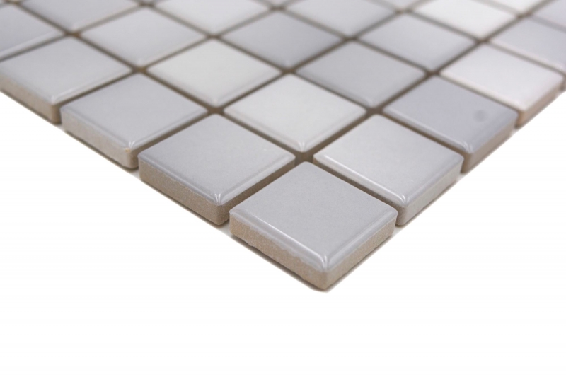 Ceramic mosaic tiles Jasba silver gray mix glossy n.a. Kitchen wall bathroom tile shower wall / 10 mosaic mats