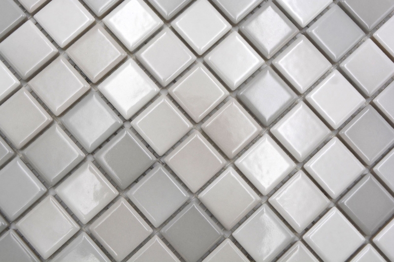 Keramik Mosaik Fliesen Jasba warm grey mix glänzend k.A. Küchenwand Badezimmerfliese Duschwand / 10 Mosaikmatten