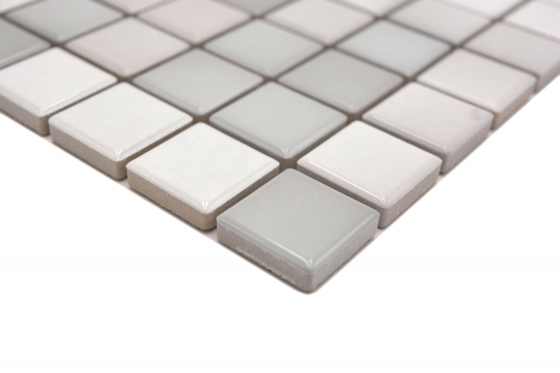 Ceramic mosaic tiles Jasba warm gray mix glossy n.a. Kitchen wall bathroom tile shower wall / 10 mosaic mats