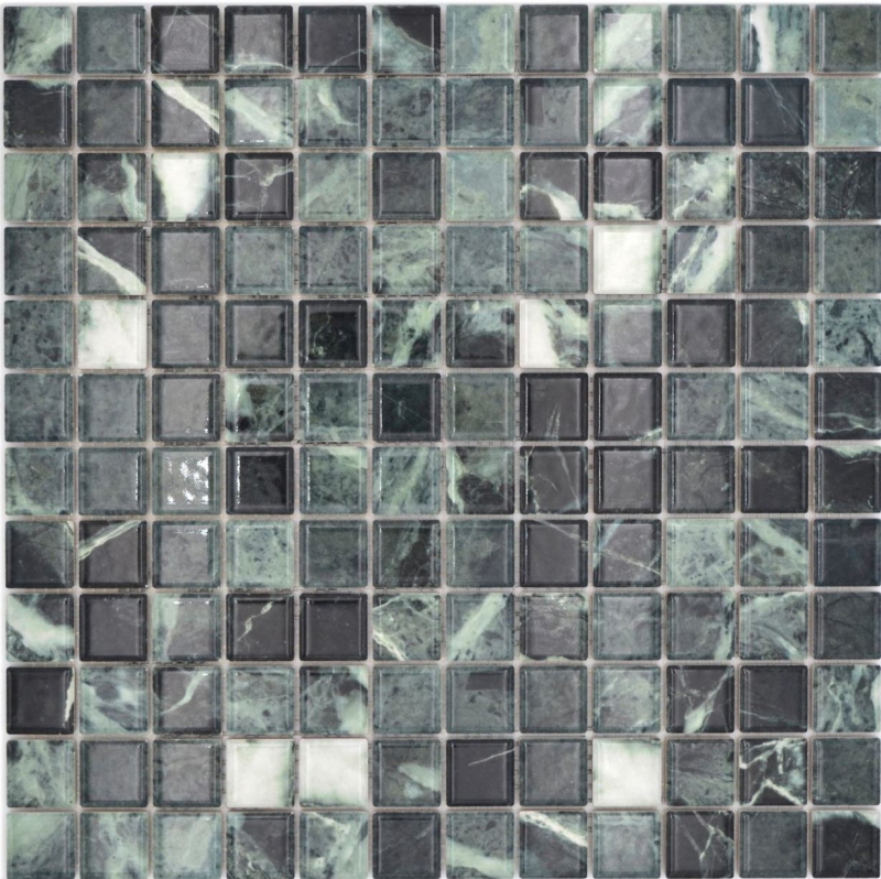 Piastrelle di ceramica a mosaico Jasba verde alpi lucido effetto marmo parete cucina piastrelle bagno parete doccia / 10 tappetini a mosaico