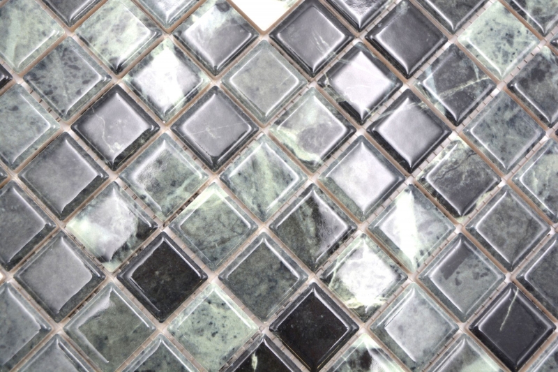 Piastrelle di ceramica a mosaico Jasba verde alpi lucido effetto marmo parete cucina piastrelle bagno parete doccia / 10 tappetini a mosaico