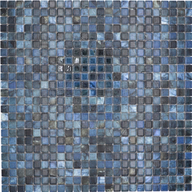 Céramique Mosaïque Jasba labradorit blue brillant Mamoroparoi de cuisine Carreau de salle de bains Paroi de douche / 10 tapis de mosaïque