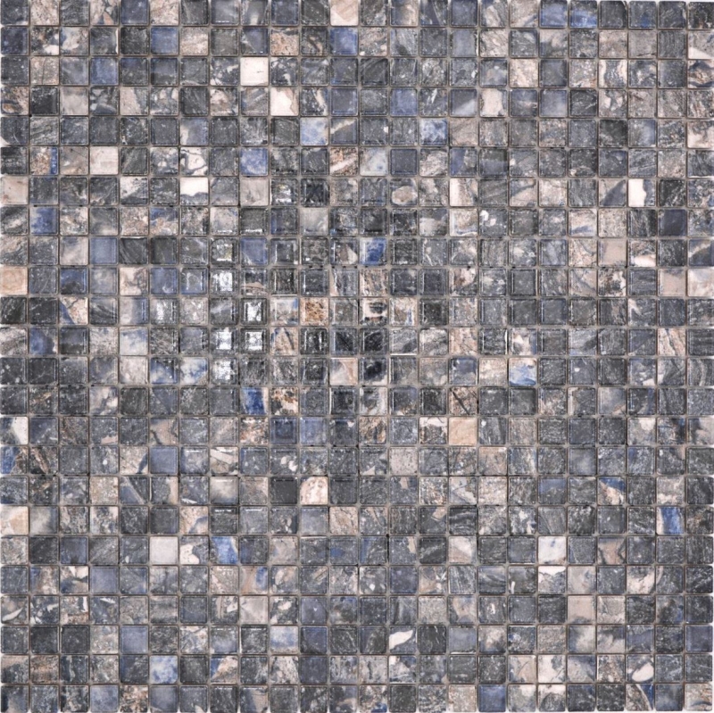 Céramique Carreaux de mosaïque Jasba illusion dark brillant Mamoroparoi de cuisine Carreau de salle de bains Paroi de douche / 10 tapis de mosaïque