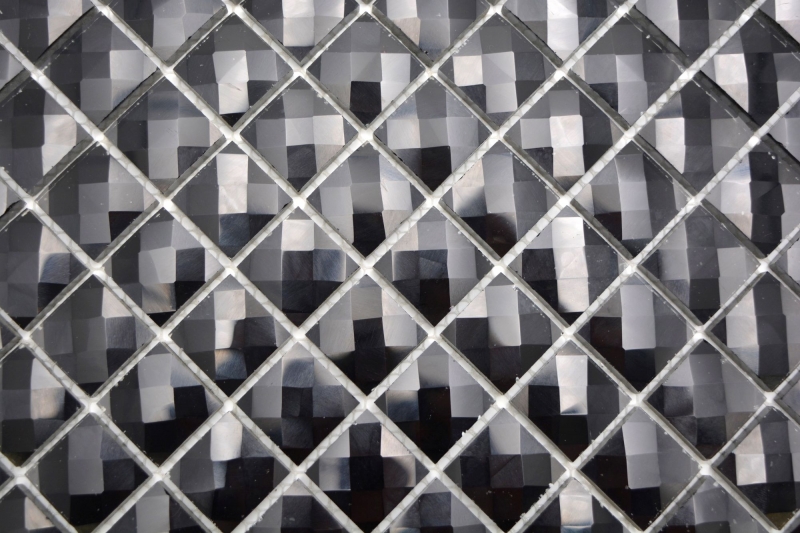 Mosaico di vetro dipinto a mano QUADRAT CRYSTAL GLITZER nero parete interna soggiorno cucina bagno doccia MOS130-X826_m