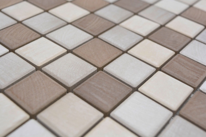 Hand sample Jasba Senja Pure mosaic ceramic stoneware wood-mix matt wood look kitchen bathroom shower MOSJB05_m