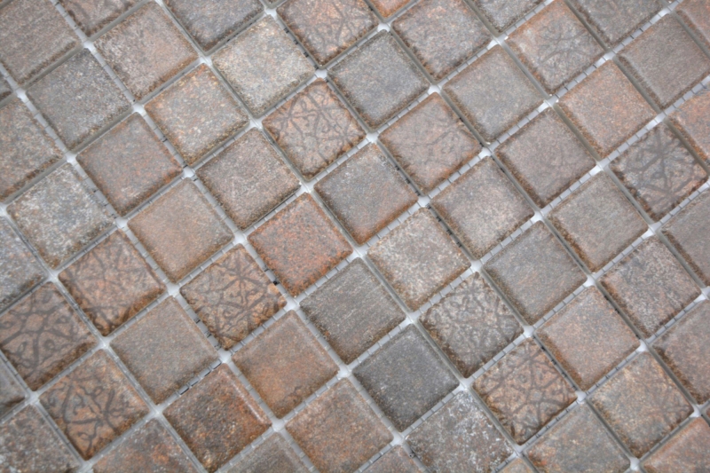 Mosaico ceramico Jasba Ronda dipinto a mano in gres rust-mix opaco effetto ruggine cucina bagno doccia MOSJBR100_m