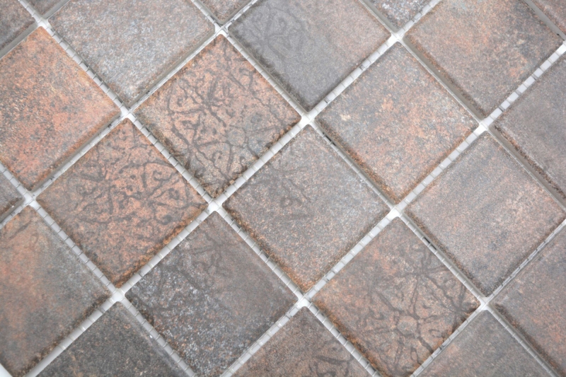 Hand pattern Jasba Ronda mosaic ceramic stoneware rust-mix matt rust look kitchen bathroom shower MOSJBR200_m