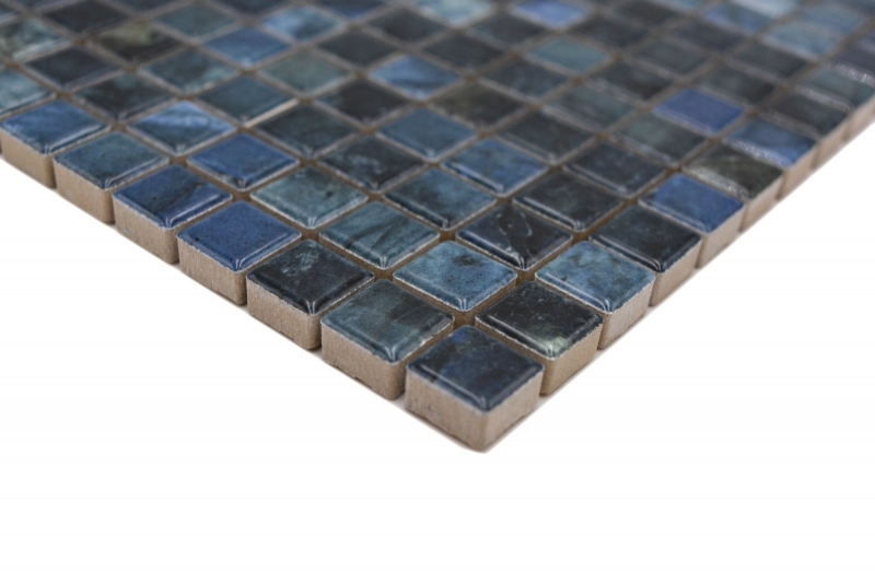 Hand pattern Jasba Agrob Buchtal Fresh Marble & More mosaic ceramic stoneware labradorite blue glossy marble look kitchen bathroom shower MOSJBMM26_m