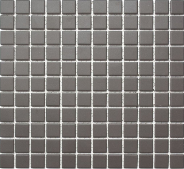 Mosaik Fliese Keramik graubraun unglasiert rutschsicher Anti Slip Badfliese Bodenfliese Küchenfliese - MOS18-CU050