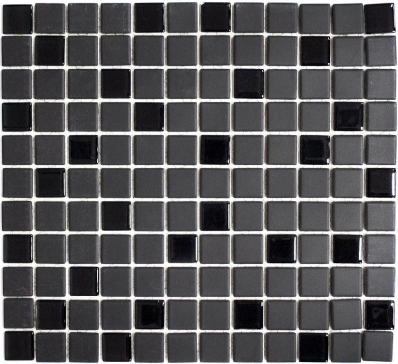 Piastrella a mosaico in ceramica nera non smaltata backsplash in vetro MOS18-CUG70_f