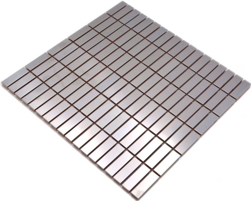 Mosaic tile stainless steel silver rectangle silver brushed steel MOS129-1548D
