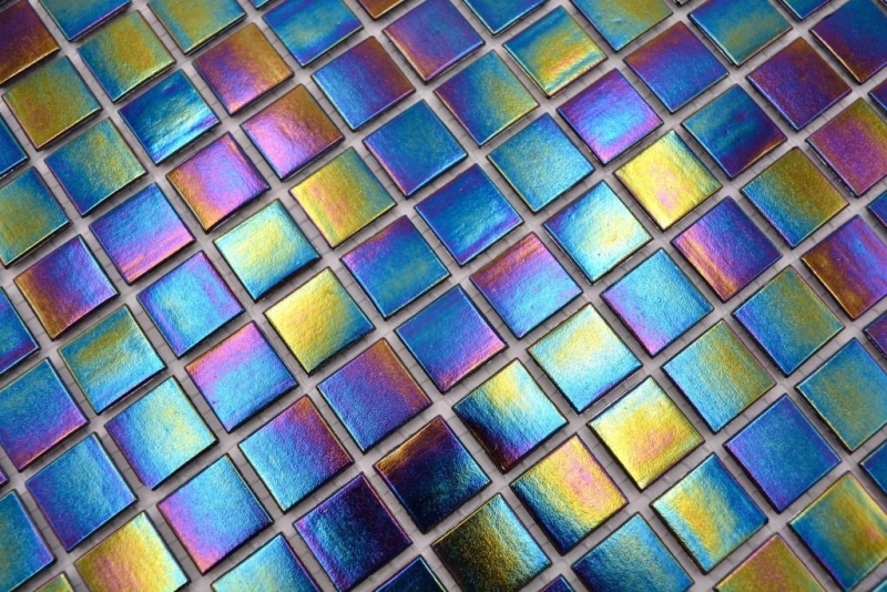 Glasmosaik Mosaikfliesen schwarz Perlmutt Regenbogen iridium Fliesenspiegel Küche Bad MOS240-WA48