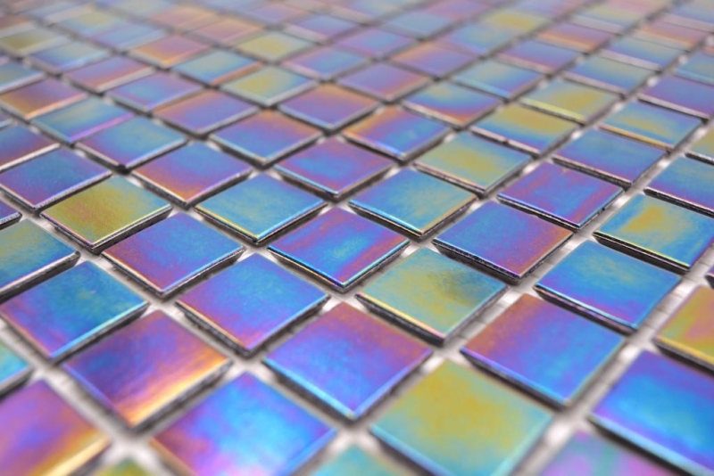 Piastrelle di vetro a mosaico nero madreperla arcobaleno iridium piastrelle backsplash cucina bagno MOS240-WA48