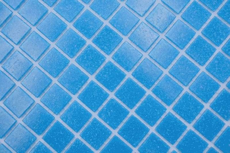 Handmuster Mosaikfliese Glasmosaik Classic Uni Glas uni blau papierverklebt Poolmosaik Schwimmbadmosaik MOS200-A14-P_m