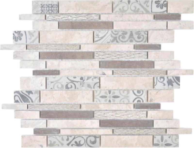 composite marbre/céramique mix gris 3F mosaïque mur carrelage cuisine salle de bain MOS180-D0927G_f