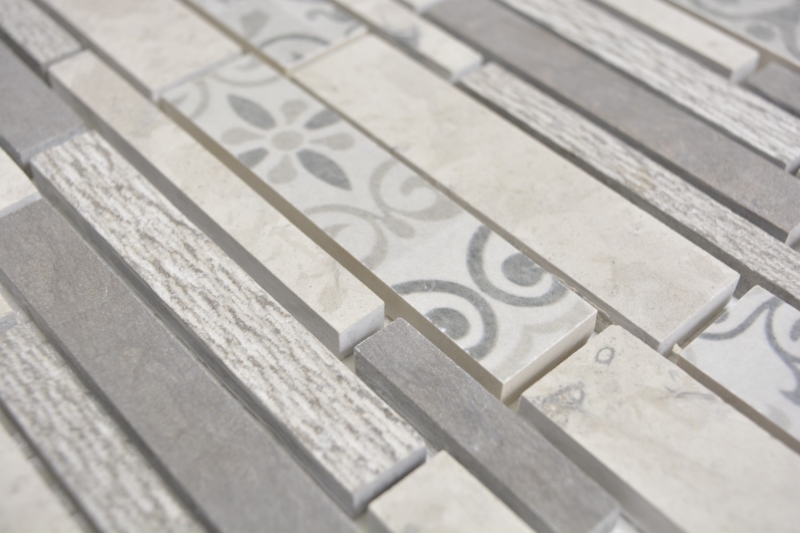 Composite marble/ceramic mix gray 3F mosaic tile wall tile backsplash kitchen bathroom MOS180-D0927G_f