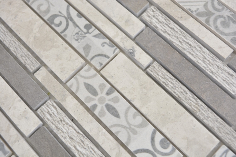 Misto marmo/ceramica grigio 3F mosaico piastrelle parete backsplash cucina bagno MOS180-D0927G_f